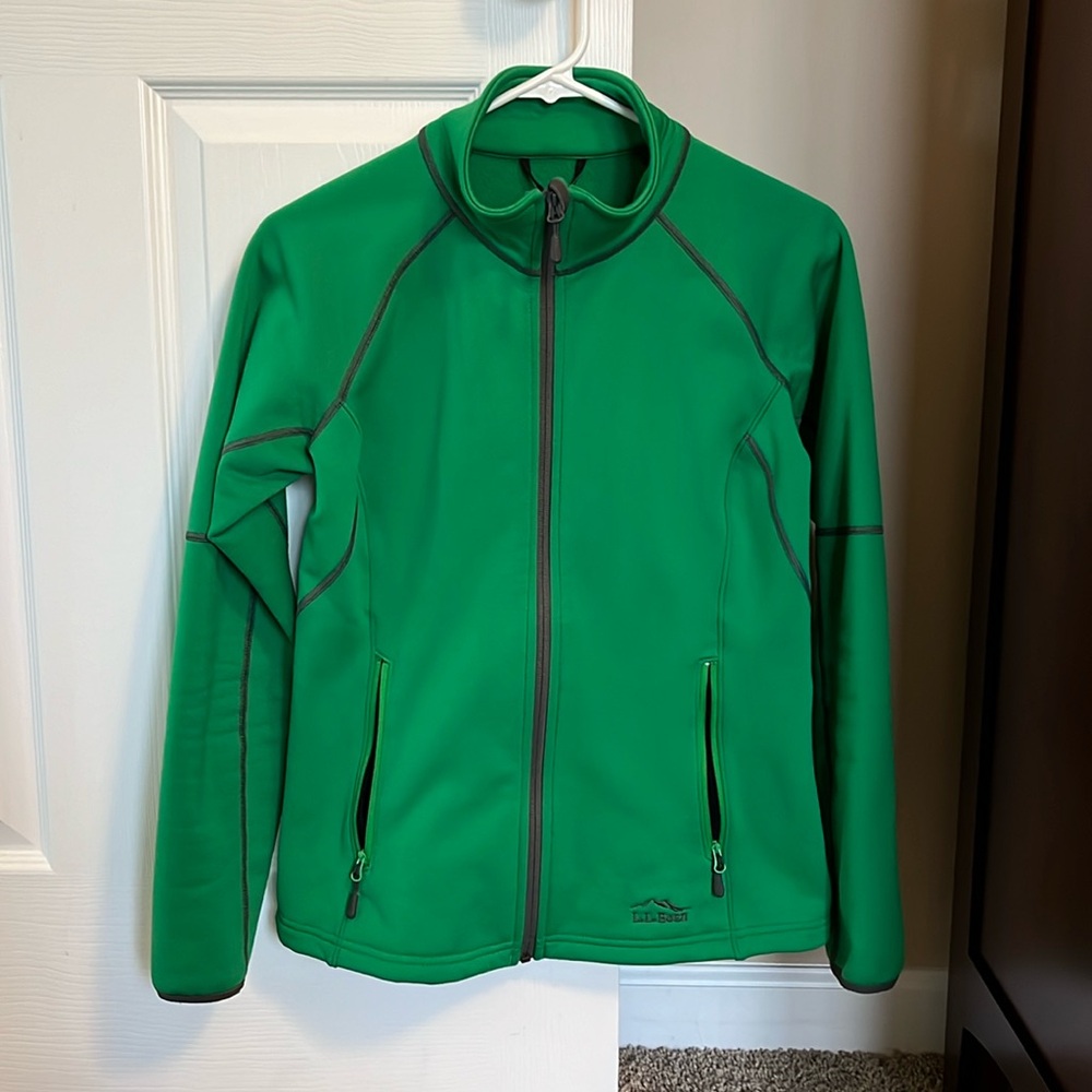 L.L.Bean PrimaLoft ThermaStretch Fleece Full Zip Jacket Green Women’s Size XS